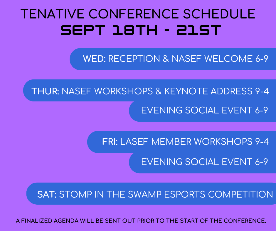 LASEF Tentative Conference Schedule